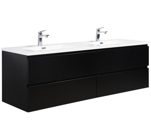 Badkamermeubel Set Angela 160cm Mat Zwart Badmeubel, Huis en Inrichting, Badkamer | Badkamermeubels, Nieuw, Wastafelkast, Verzenden