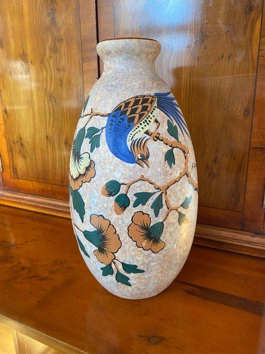 Dubois - Dubois - Vaas - Steengoed - Vogel in bladwerk, Antiek en Kunst, Antiek | Glas en Kristal