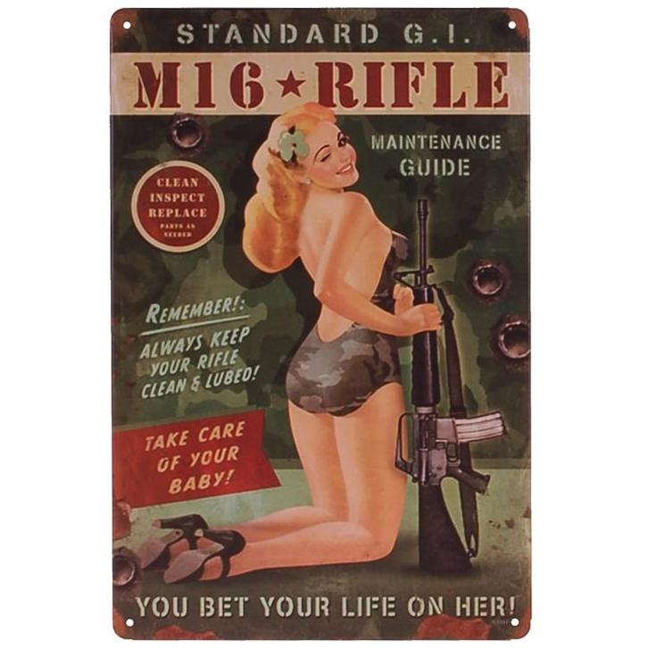 Metalen plaatje - M16 Rifle NIEUW, Huis en Inrichting, Woonaccessoires | Tekstborden en Spreuken, Nieuw, Ophalen of Verzenden