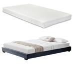 Modern bedframe stof met matras 140x200 donkergrijs, Huis en Inrichting, Verzenden, Nieuw