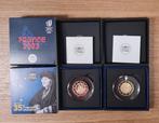 Frankrijk. 2 Euro 2022 + 2023 - Rugby + Erasmus - PROOF, Postzegels en Munten, Munten | Europa | Euromunten