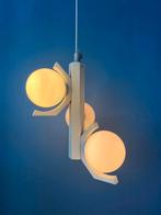 Mid Century Gray Bony Design Pendant Lamp with Opaline Glass, Ophalen of Verzenden, Nieuw