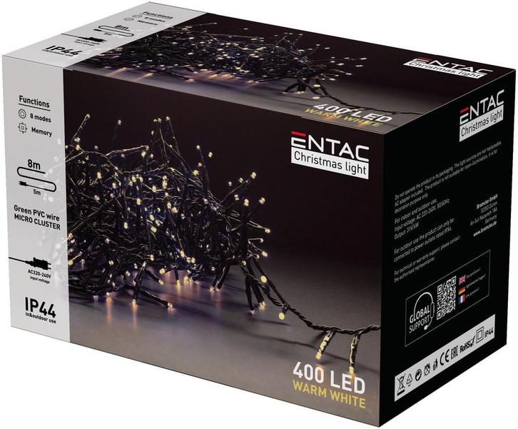 Entac Kerst Micro Cluster Lichtsnoer 8m - Kerstverlichting, Diversen, Kerst, Nieuw, Verzenden