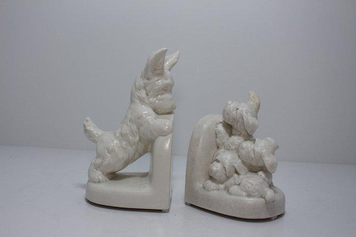 Beeld, Hondje met Puppys - 17 cm - Aardewerk, Antiek en Kunst, Kunst | Designobjecten