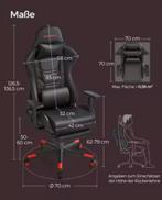 Nieuwe Gamingstoel met Voetsteun – Ergonomisch Zwart en Rood, Huis en Inrichting, Verzenden, Zwart, Nieuw, Ergonomisch