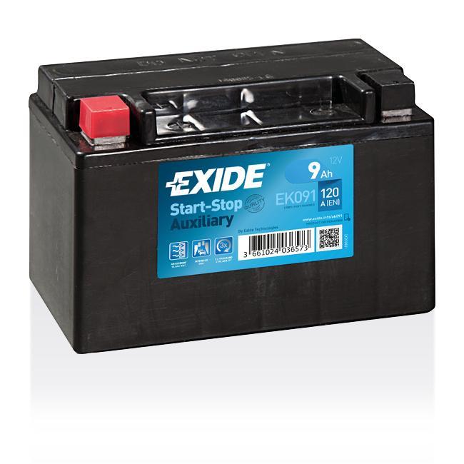 Exide Auxiliary accu | EK091 | 12V 9Ah, Auto-onderdelen, Accu's en Toebehoren, Ophalen of Verzenden