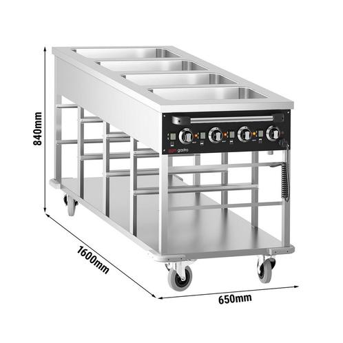 GGM Gastro | Bain marie thermische wagen - 4 x GN 1/1 - |, Huis en Inrichting, Keuken | Servies, Effen, Verzenden
