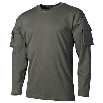MFH US Longsleeve shirt met mouwzakken, legergroen beschikbaar voor biedingen