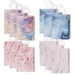 Fako Bijoux® - 12 Papieren Uitdeeltasjes Marmer - 15x8x21cm, Verzenden, Nieuw