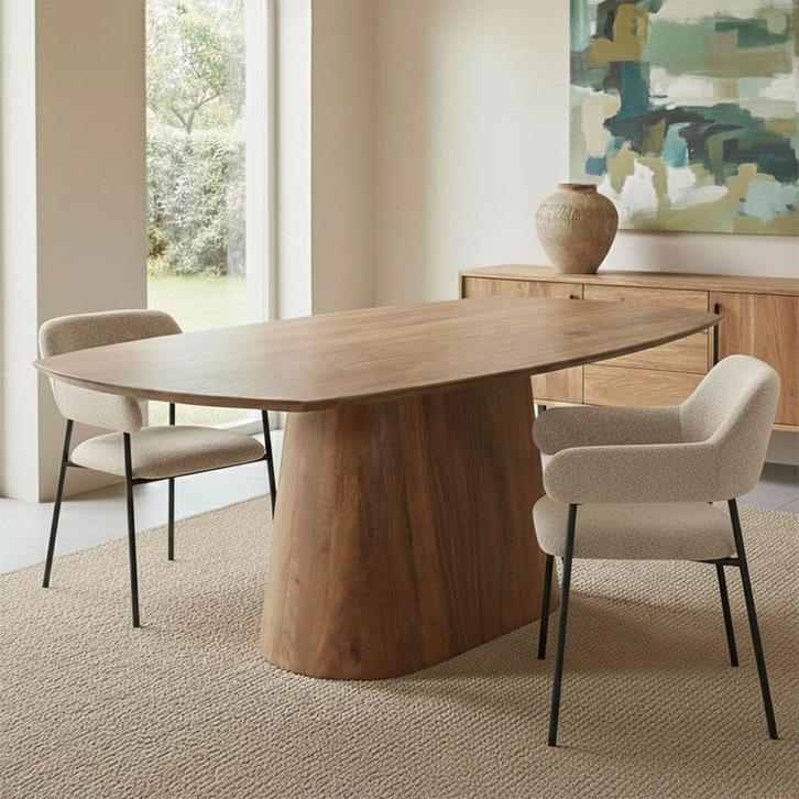 Mangohouten Eettafel Mick Deens ovaal 240×110 cm, Huis en Inrichting, Tafels | Eettafels, Nieuw, Overige houtsoorten, Ovaal, Verzenden