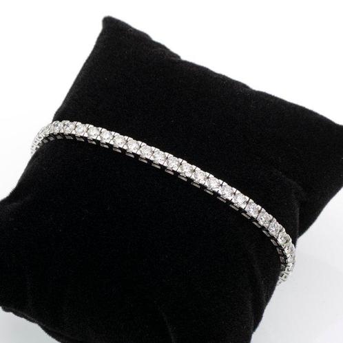 Tennis armband - 18 karaat Witgoud - 6.76ct. tw. Diamant, Sieraden, Tassen en Uiterlijk, Antieke sieraden