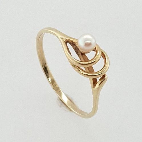 Zonder Minimumprijs - Ring - 14 karaat Geel goud Parel, Sieraden, Tassen en Uiterlijk, Ringen