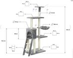 Krabpaal kattenboom XXL 135 x 97 x 55 cm grijs, Ophalen of Verzenden, Nieuw