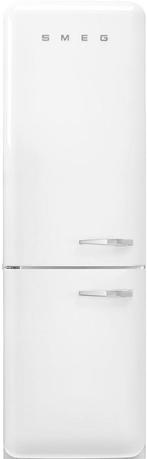 Smeg FAB32LWH6 retro jaren 50 koelkast - wit - linksdraaiend, 150 tot 200 liter, Verzenden, 60 cm of meer, Met aparte vriezer