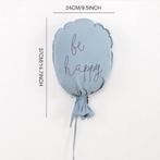 Wanddecoratie katoenen ballon Be Happy blauw, roze of grijs, Verzenden, Nieuw, Wanddecoratie