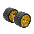 Rollenset 2 kunststof rollen 75x120 geel/zwart op, Ophalen of Verzenden, Nieuw