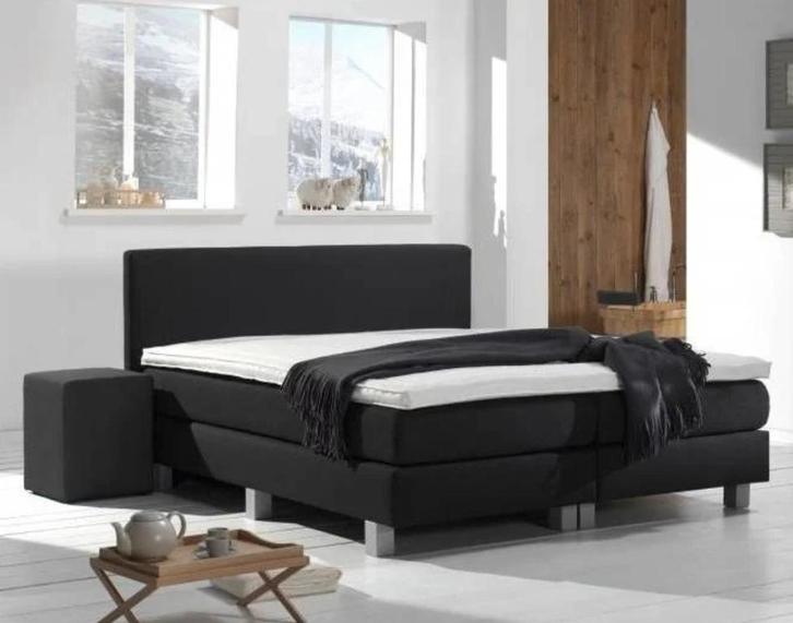 Boxspring Borger - complete 2 persoons bed, Huis en Inrichting, Slaapkamer | Boxsprings, Zwart, Nieuw, Verzenden