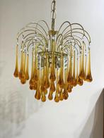 Vintage Murano teardrop hanglamp - amber, Zo goed als nieuw, Glas, 75 cm of meer