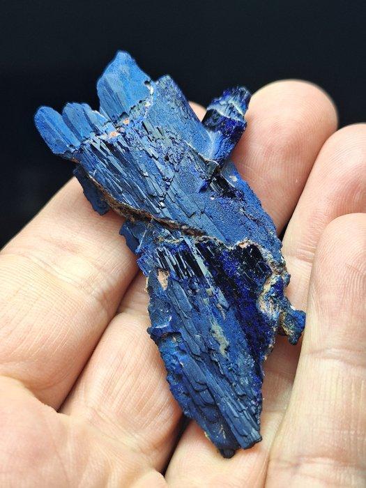 azuriet Kristalcluster - Hoogte: 7 cm - Breedte: 4 cm- 47 g, Verzamelen, Mineralen en Fossielen