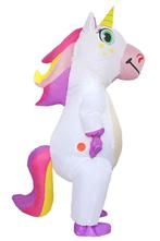 KIMU® Opblaas Kostuum Witte Eenhoorn Opblaasbaar Pak Eenhoor, Kleding | Dames, Carnavalskleding en Feestkleding, Ophalen of Verzenden