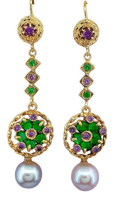 Zonder Minimumprijs - Oorbellen - 9 kt. Geel goud, Zilver, Sieraden, Tassen en Uiterlijk, Oorbellen