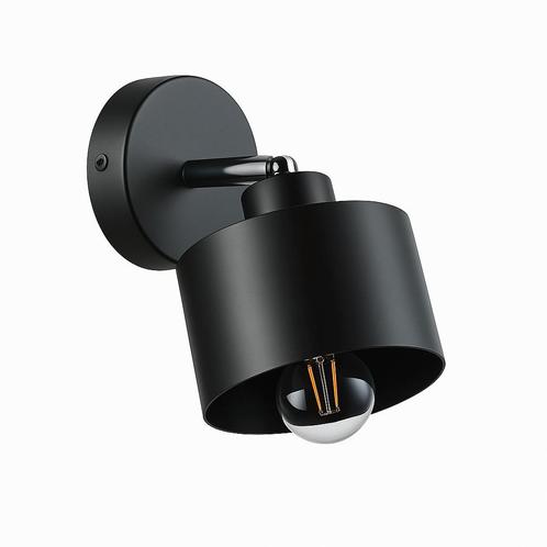 Wandlamp | Metaal | Zwart / Zilver | E27, Huis en Inrichting, Lampen | Wandlampen, Nieuw, Metaal, Ophalen of Verzenden