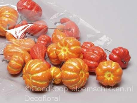Actie voordeelzak oranjerode pompoentjes op dr zak +/-24 van, Hobby en Vrije tijd, Knutselen, Nieuw, Ophalen of Verzenden