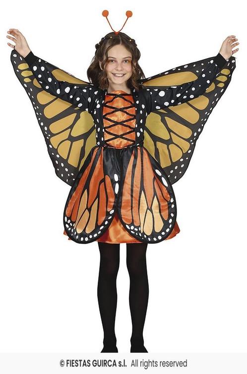 Meisjeskostuum Vlinder met Vleugels Oranje, Kleding | Dames, Carnavalskleding en Feestkleding, Nieuw, Ophalen of Verzenden