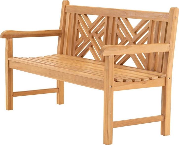 Tuinbank - Cross - Teak - Lesli Living, Tuin en Terras, Tuinsets en Loungesets, Verzenden