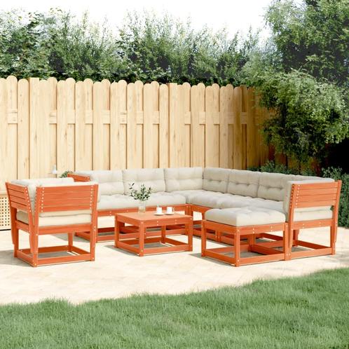 vidaXL 8-delige Loungeset met kussens massief grenenhout, Tuin en Terras, Tuinsets en Loungesets, Loungeset, Nieuw, 8 zitplaatsen