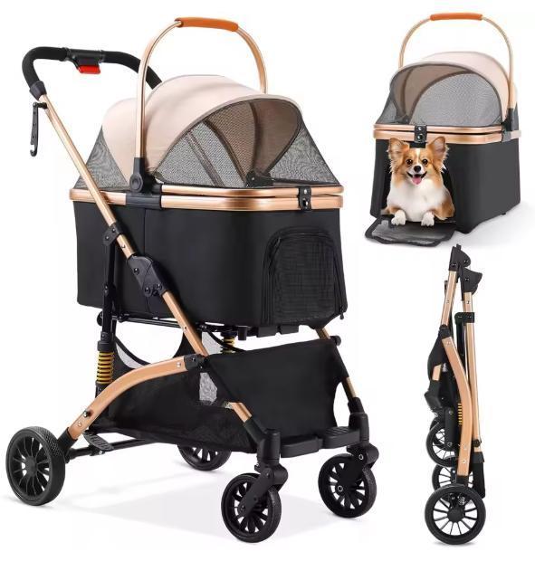 Hondenbuggy 2-in-1 –Opvouwbare Kinderwagen en Transportbox 4, Dieren en Toebehoren, Honden-accessoires, Nieuw, Verzenden