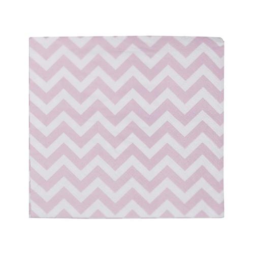 Roze Servetten Gestreept 25cm 20st, Hobby en Vrije tijd, Feestartikelen, Nieuw, Verzenden