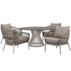 Arezzo Pasadena low dining tuinset 140xH69 cm 5 delig sand, Tuin en Terras, Ophalen of Verzenden, Nieuw