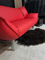 Leolux tango 3 zits ferrari rood, Ophalen, Driepersoons, Leer, Zo goed als nieuw