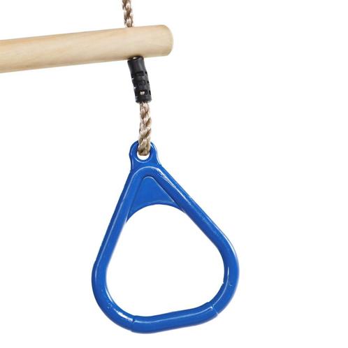 Houten Ringtrapeze met Kunststof Ringen Blauw, Kinderen en Baby's, Speelgoed | Buiten | Speeltoestellen, Nieuw, Ophalen of Verzenden