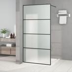 vidaXL Inloopdouchewand 100x195 cm mat ESG-glas zwart, Doe-het-zelf en Verbouw, Sanitair, Verzenden, Nieuw