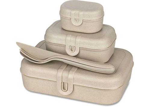 Koziol Bio-Circulair Pascal Ready lunchbox en bestekset -, Huis en Inrichting, Keuken | Bestek, Nieuw, Verzenden