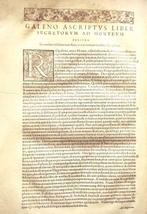 Galeno Claudio. - Galeni ascripti Libri qui variam Artis