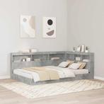 vidaXL Opberghoofdbord met plank Beton Grijs 120 cm Bewerkt, Verzenden, Nieuw, Grijs, Hout