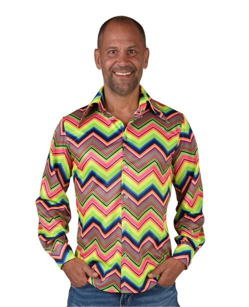 Party Blouse Zigzag Colorful Heren, Kleding | Heren, Carnavalskleding en Feestkleding, Nieuw, Ophalen of Verzenden
