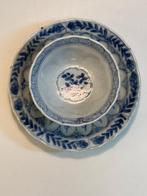 Beker (2) - Joli tasse et soucoupe blanc bleu kangxi -, Antiek en Kunst