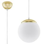 Plafondlamp UGO 20 goud/wit glas - 1x E27 20x20x110cm - IP20, Huis en Inrichting, Lampen | Overige, Nieuw, Verzenden