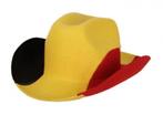 Cowboyhoed Belgie zwart geel rood - Cowboyhoeden, Nieuw, Ophalen of Verzenden