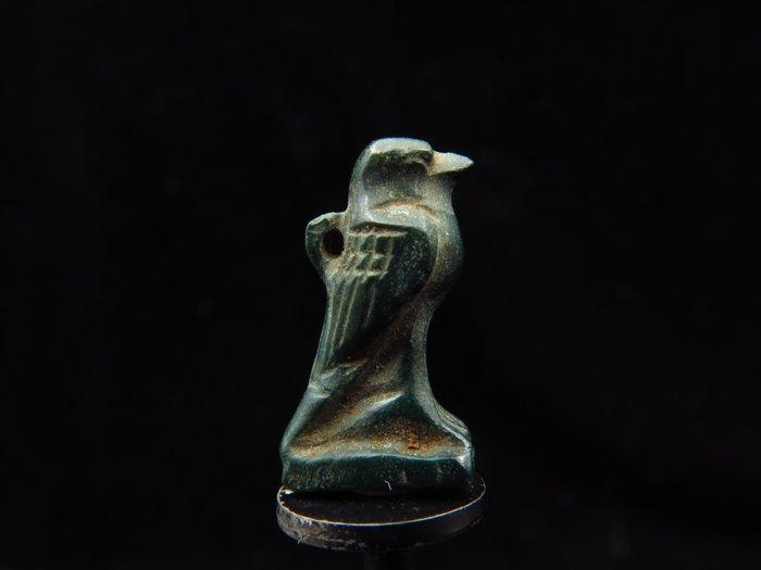 Oud-Egyptisch Green Jasper Falcon amulet (Horus) - 1.9 cm, Antiek en Kunst, Antiek | Overige Antiek