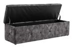 Chesterfield bedbank EXTRAVAGANCIA 140cm grijs fluweel met, Ophalen of Verzenden, Nieuw