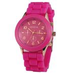 Fako - Horloge - Geneva - Siliconen Candy - Fuchsia, Verzenden, Nieuw