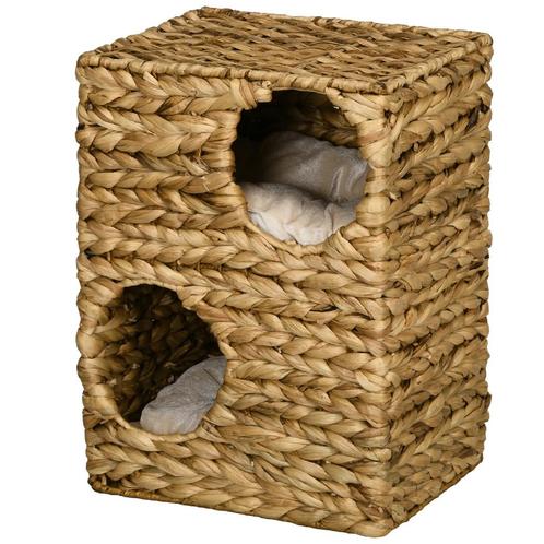 TRUUSK Krabton 55 Cm Hoog Met 2 Grotten En Kussen, Krabpaal, Dieren en Toebehoren, Katten-accessoires, Nieuw, Verzenden