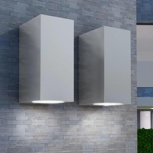vidaXL Wandlamp buiten boven en onder licht 2 stuks, Tuin en Terras, Buitenverlichting, Nieuw, Verzenden