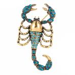 Fako Bijoux® - Broche - Schorpioen - 32x55mm - Turquoise -, Sieraden, Tassen en Uiterlijk, Broches, Verzenden, Nieuw