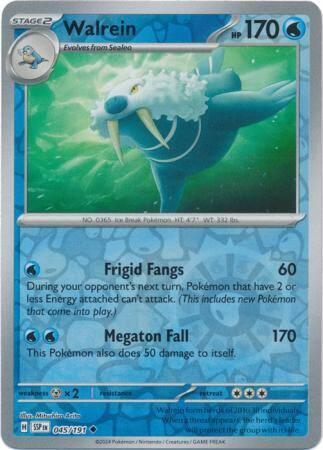 Walrein 045/191 reverse holo surging sparks, Hobby en Vrije tijd, Verzamelkaartspellen | Pokémon, Losse kaart, Nieuw, Foil, Ophalen of Verzenden